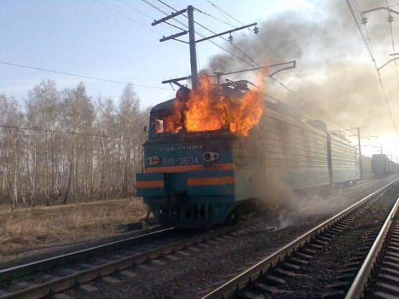 У Полтавському районі горів локомотив: знищено головну кабіну водія та закопчено салон для пасажирів