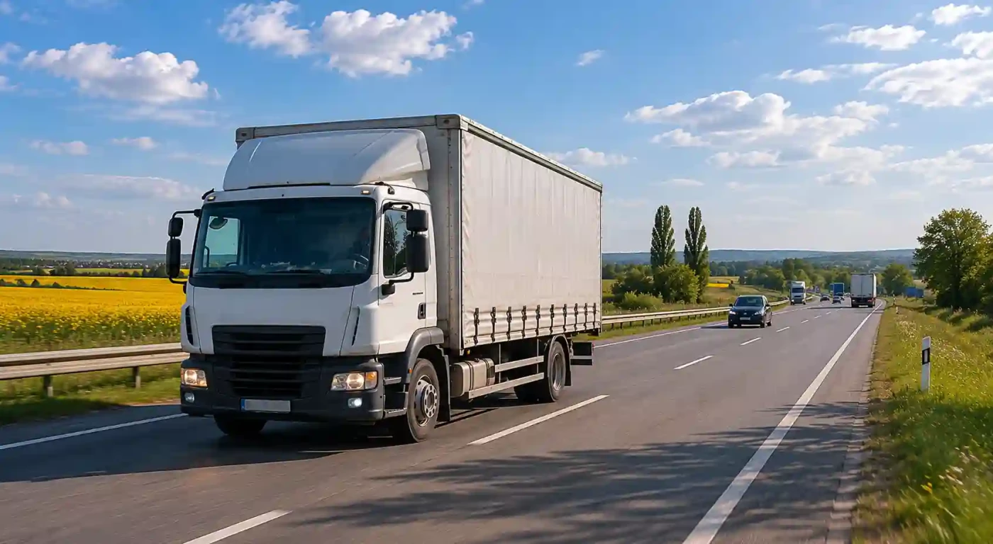 Вантажівка на трасі М-03 під час рейсу з Полтави до Києва