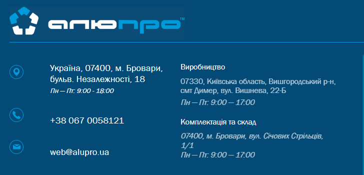 Ціна алюмінієвого профіля в Україні / Алюпро