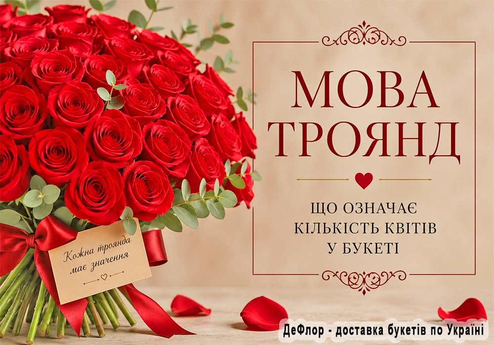 різні букети троянд з різною кількістю квітів як приклад символіки чисел